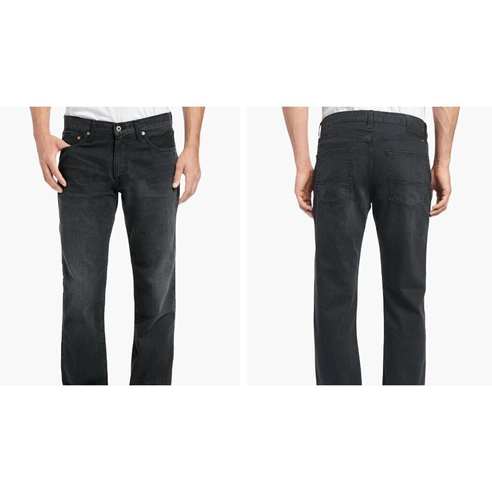 Lucky Brand 221 Mens Original Straight Fit Cropped Jeans 34x28 Black AN EXC